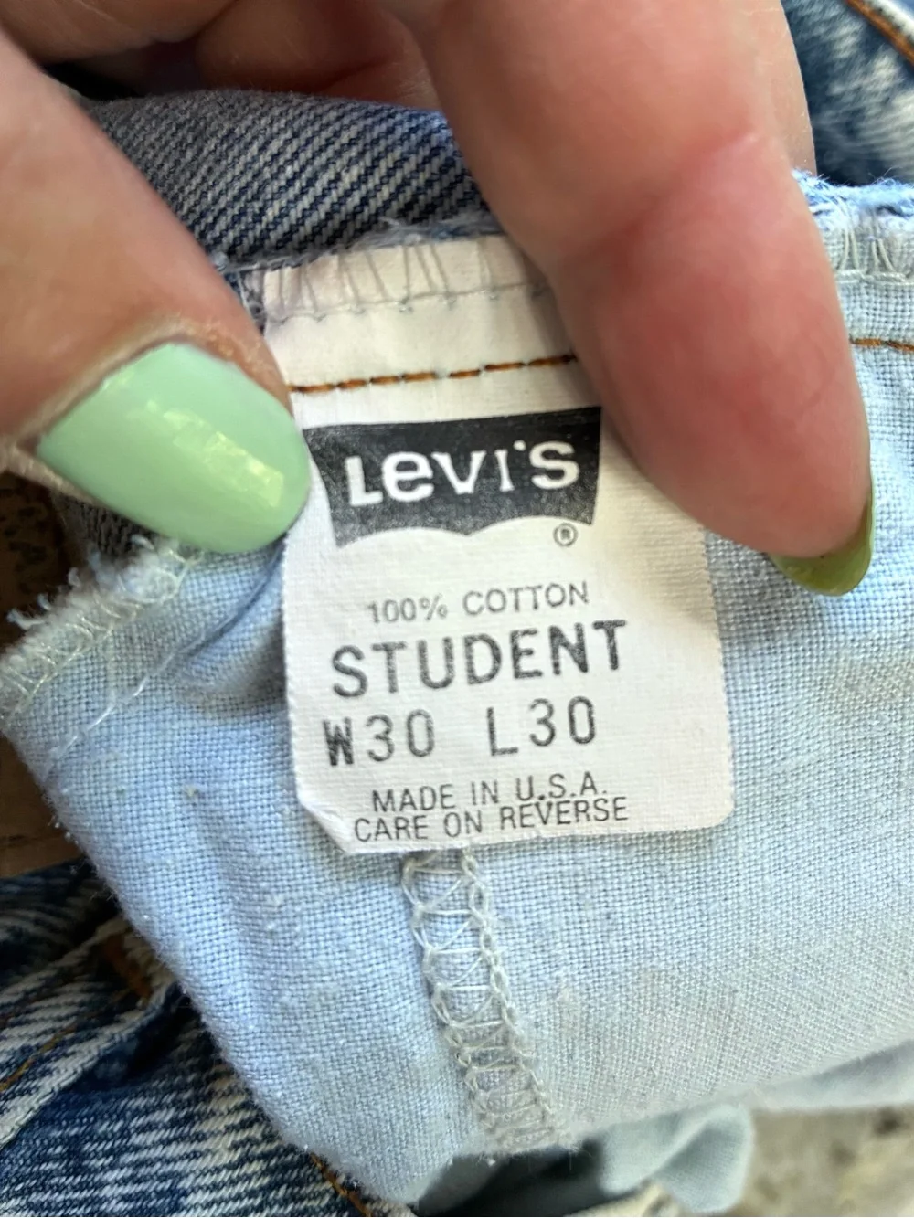 Vintage 1989 Levi's Men's Acid Wash Blue Straight‎ Jeans